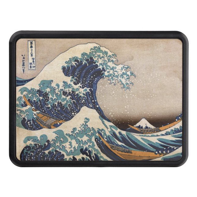 The Great Wave off Kanagawa Trailer Hitch Cover (Front)