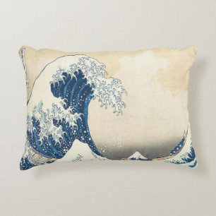 The Great Wave off Kanagawa Ukiyo-e Japanese Accent Pillow