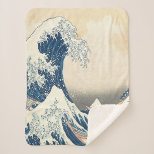The Great Wave off Kanagawa Ukiyo-e Japanese Sherpa Blanket