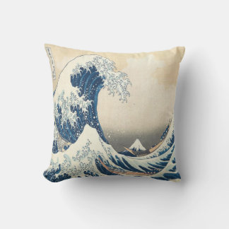 The Great Wave off Kanagawa Ukiyo-e Japanese Throw Pillow