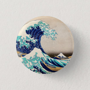 The Great Wave off Kanagawa Vintage Japanese Art 1 Inch Round Button