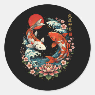 The Great Wave Off Koi Fish  Classic Round Sticker