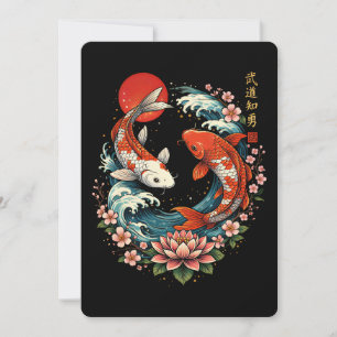 The Great Wave Off Koi Fish Invitation