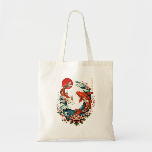 The Great Wave Off Koi Fish  Tote Bag (Front)