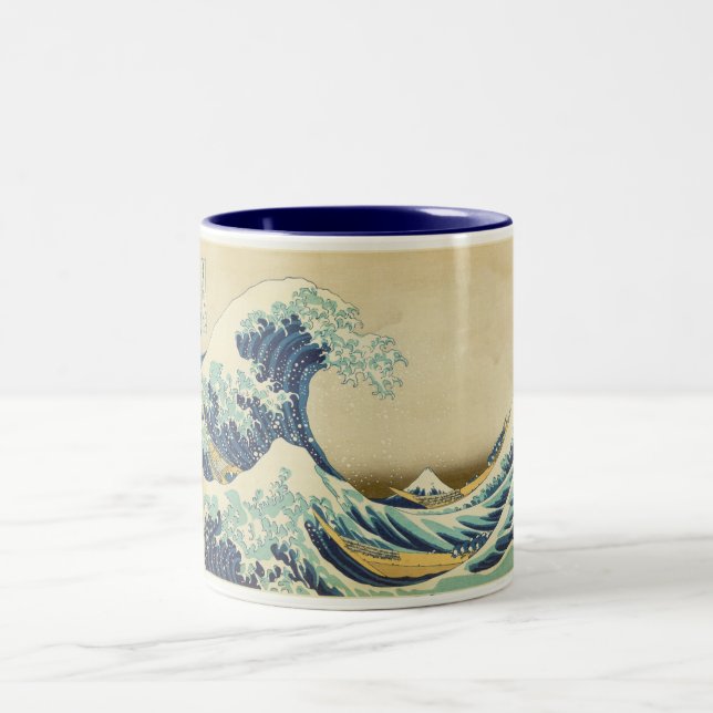 The Great Wave Off Shore of Kanagawa Two-Tone Coffee Mug (Center)