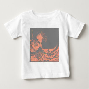 The Great Wave Peach & Grey Baby T-Shirt