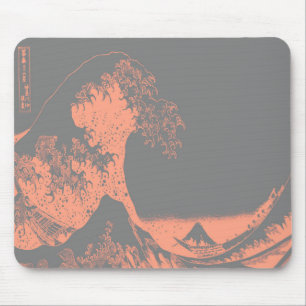 The Great Wave Peach & Grey Mouse Pad