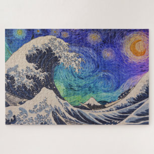 The Great Wave Starry Night Jigsaw Puzzle