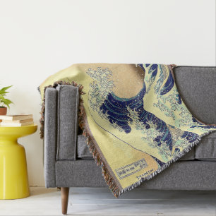 The Great Wave Thirty-six Views of Mt.Fuji Throw Blanket