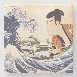 The Great Wave Ukiyoe Collages Stone Coaster