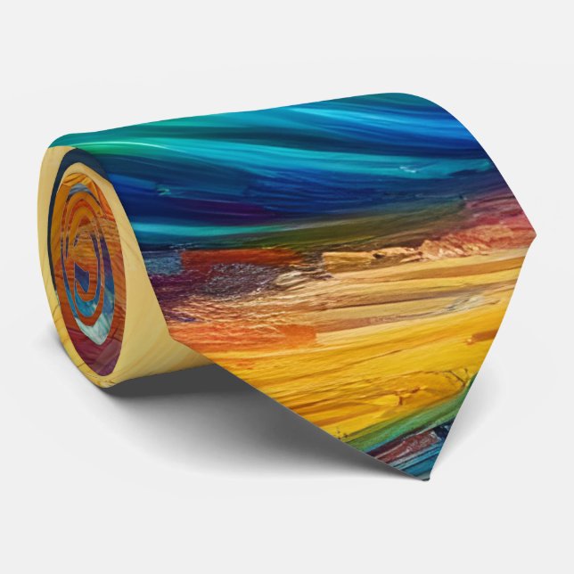 The Great Wave, wave off Kanagawa v4 Tie (Rolled)