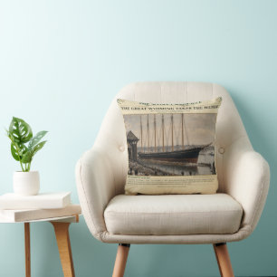 The Great Wyoming Takes The Water December 1909 Throw Pillow