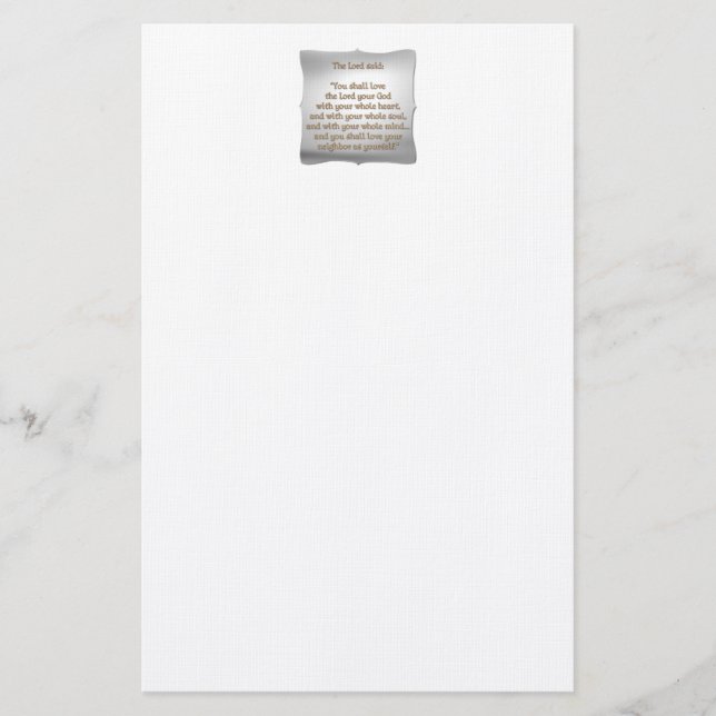 The Greatest Commandment Stationery (Front)