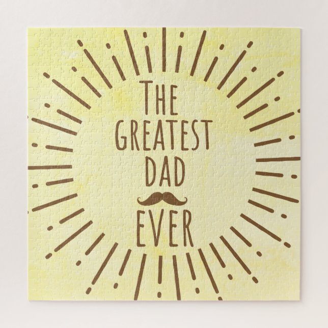 The Greatest Dad Ever Vintage Moustache Jigsaw Puzzle (Vertical)