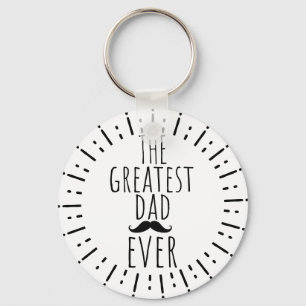 The Greatest Dad Ever Vintage Moustache Keychain