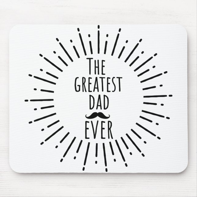 The Greatest Dad Ever Vintage Moustache Mouse Pad (Front)