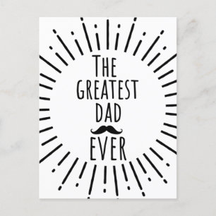The Greatest Dad Ever Vintage Moustache Postcard