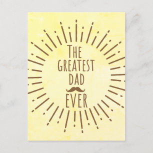 The Greatest Dad Ever Vintage Moustache  Postcard
