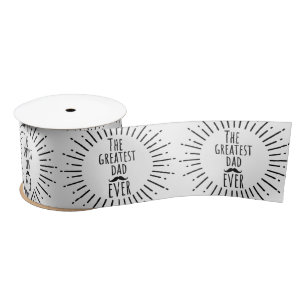 The Greatest Dad Ever Vintage Moustache Satin Ribbon