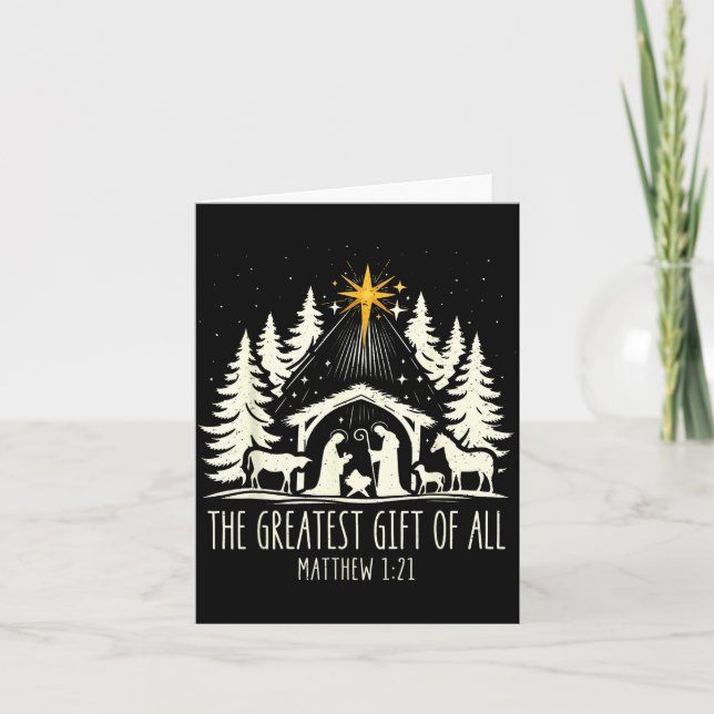The Greatest Gift For All Christmas Nativity Jesus Card (Front)