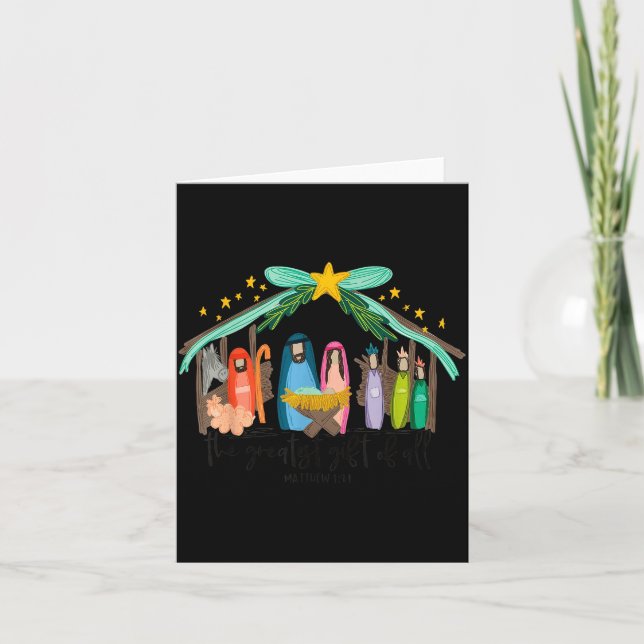 The Greatest Gift For All Christmas Nativity Jesus Card (Front)