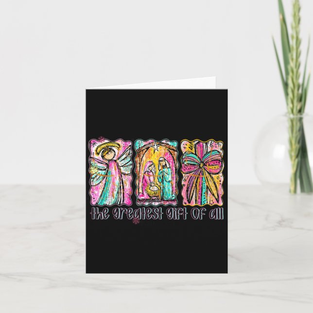 The Greatest Gift For All Christmas Nativity Jesus Card (Front)