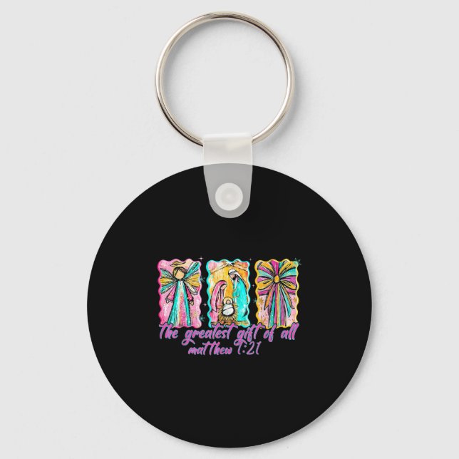 The Greatest Gift For All Christmas Nativity Jesus Keychain (Front)