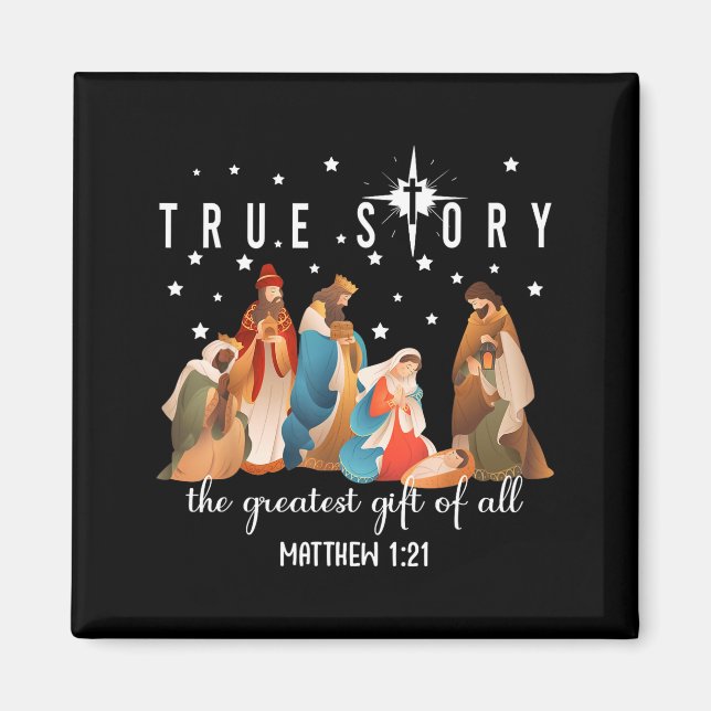 The Greatest Gift For All Christmas Nativity Jesus Magnet (Front)