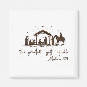 The Greatest Gift For All Christmas Nativity Jesus Magnet