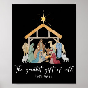The Greatest Gift For All Christmas Nativity Jesus Poster
