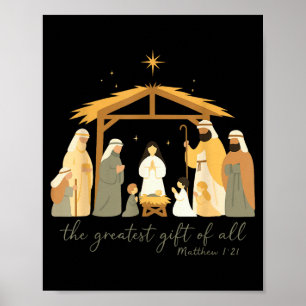 The Greatest Gift For All Christmas Nativity Jesus Poster