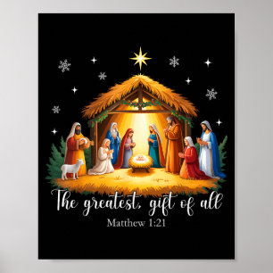 The Greatest Gift For All Christmas Nativity Jesus Poster