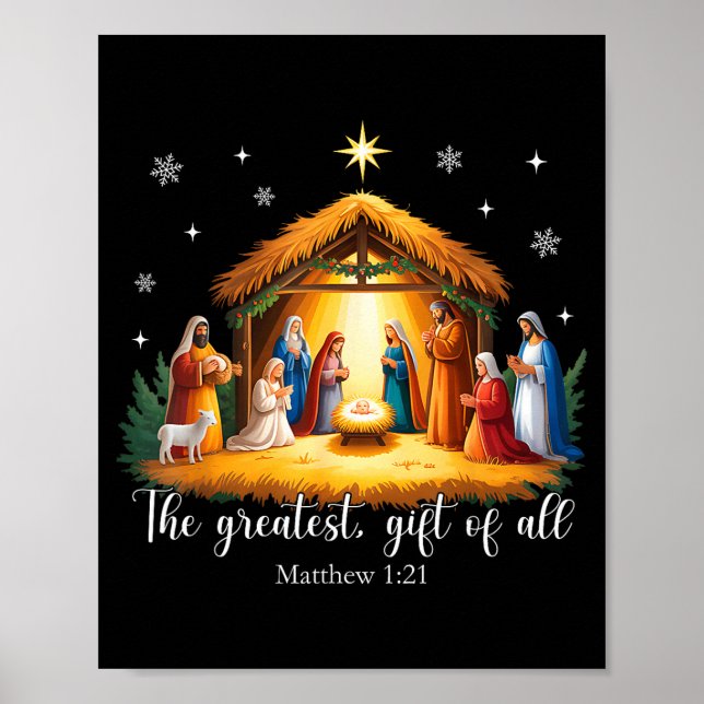 The Greatest Gift For All Christmas Nativity Jesus Poster (Front)