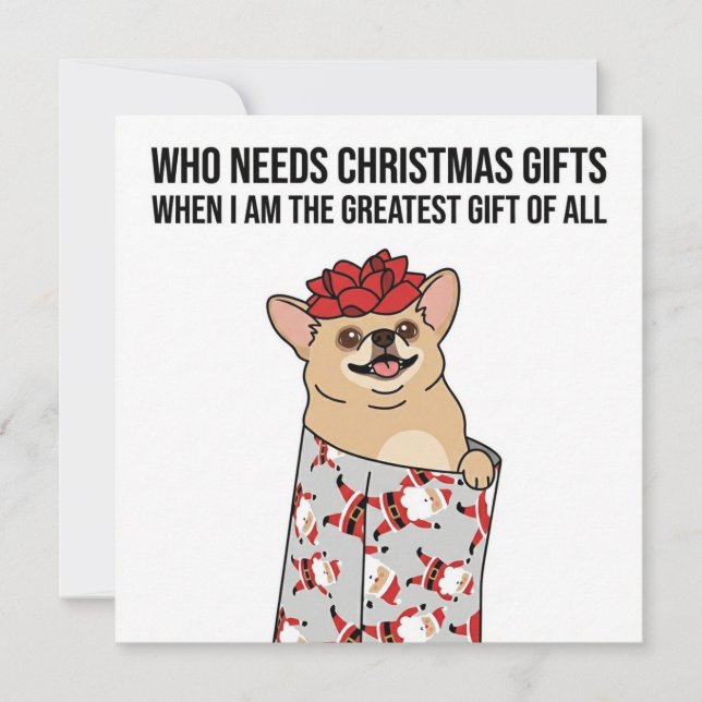"The Greatest Gift" – Funny Dog Christmas Card (Front)