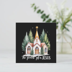 The Greatest Gift is Jesus Christmas Church Christ Holiday Card