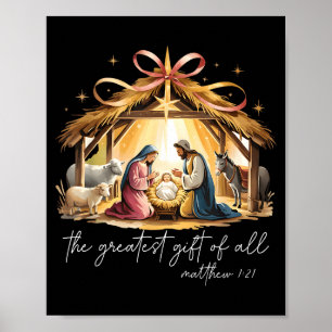 The Greatest Gift Of All Christmas Jesus Christian Poster