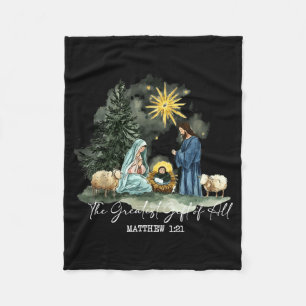 The Greatest Gift Of All Christmas Xmas Nativity B Fleece Blanket