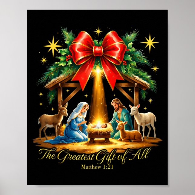 The Greatest Gift Of All Nativity Christian Christ Poster (Front)