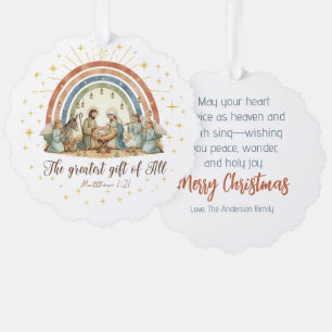The Greatest Gift of All Nativity Ornament Card