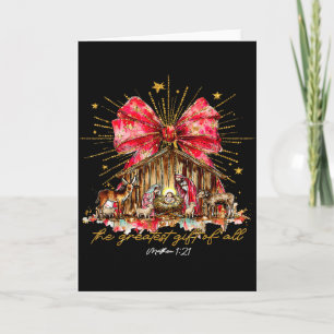 The Greatest Gift Of All Nativity Scene Christian Card