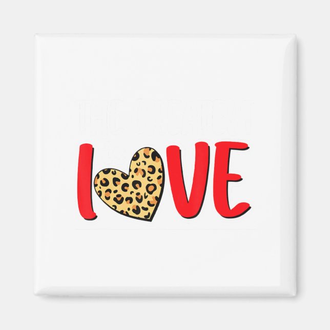 The Greatest Is Love Valentines Day Leopard Heart  Magnet (Front)