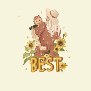 "The Greatest Mom of All Time Boho Style" Throw Pillow