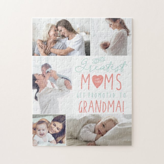 The Greatest Moms Get Promoted To Grandma Photo Jigsaw Puzzle (Vertical)