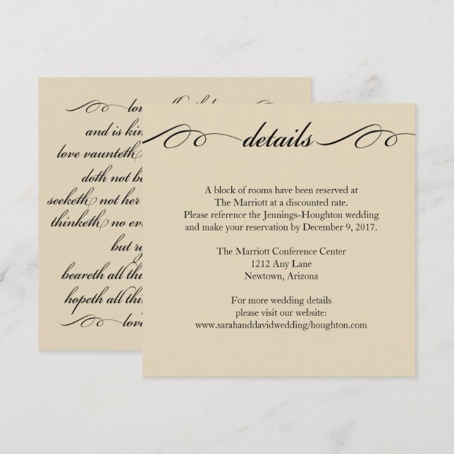 The Greatest of These is Love Wedding Details Card (Front/Back)