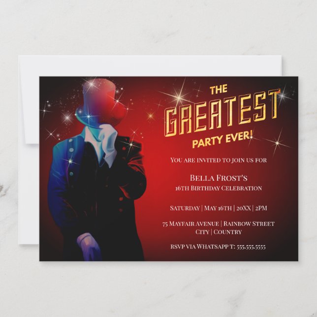 The Greatest Party Ever Birthday Invitation (Front)