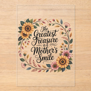 The Greatest Treasure Is A Mother's Smile Acrylic Invitations