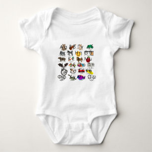 The Greek Alphabet Letters Words & Pictures Baby Bodysuit