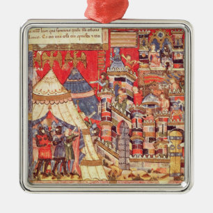 The Greek Camp and the City of Troy Metal Ornament