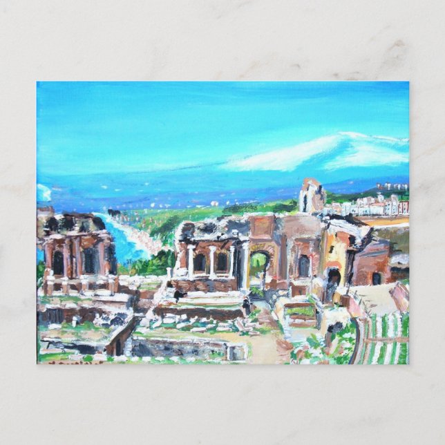 The Greek Theatre in Taormina Postcard (Front)