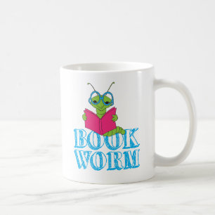 The Green Brilliant Cartoon Bookworm Book Worm Coffee Mug